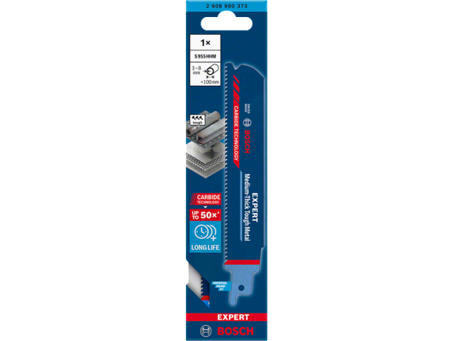 List Bosch za sabljasto žago EXPERT ‘Medium-Thick Tough Metal’ S 955 HHM, 150mm, 10TPI, za cevi, 2608900373